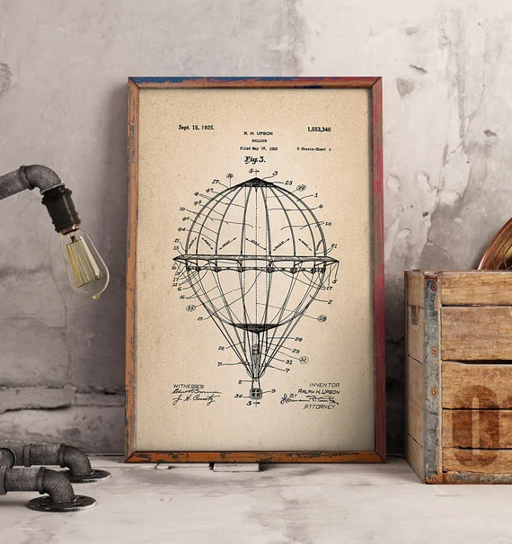 Hot Air Balloon Patent Print Hot Air Balloon Patent Hot Air | Etsy | Etsy (US)