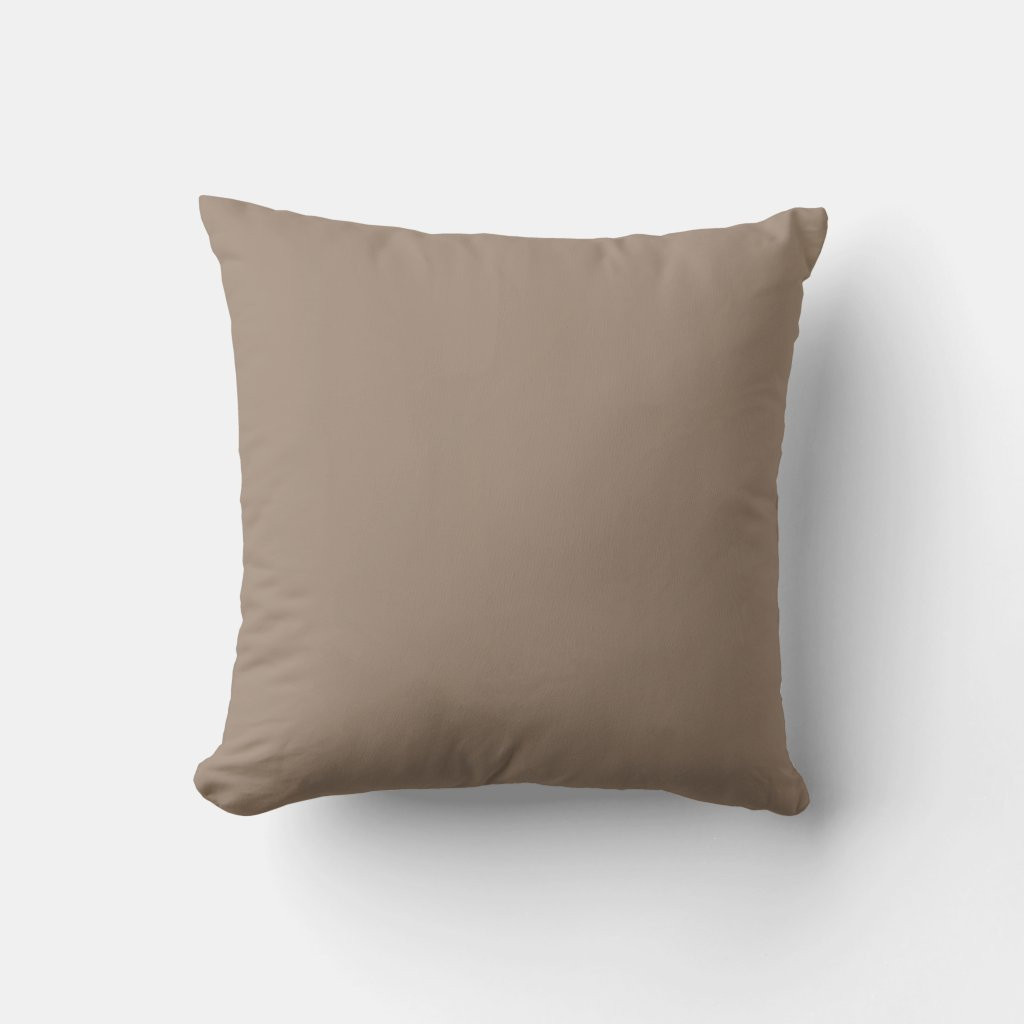 Dusty Brown colour throw pillow | Zazzle