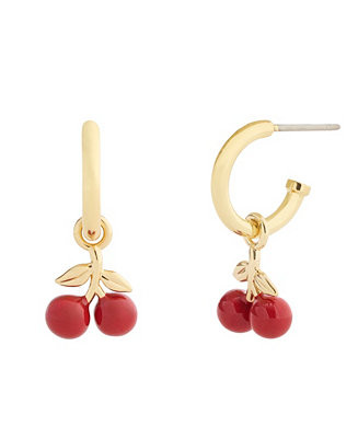 Red Cherry Charm Huggie Earrings | Macy's