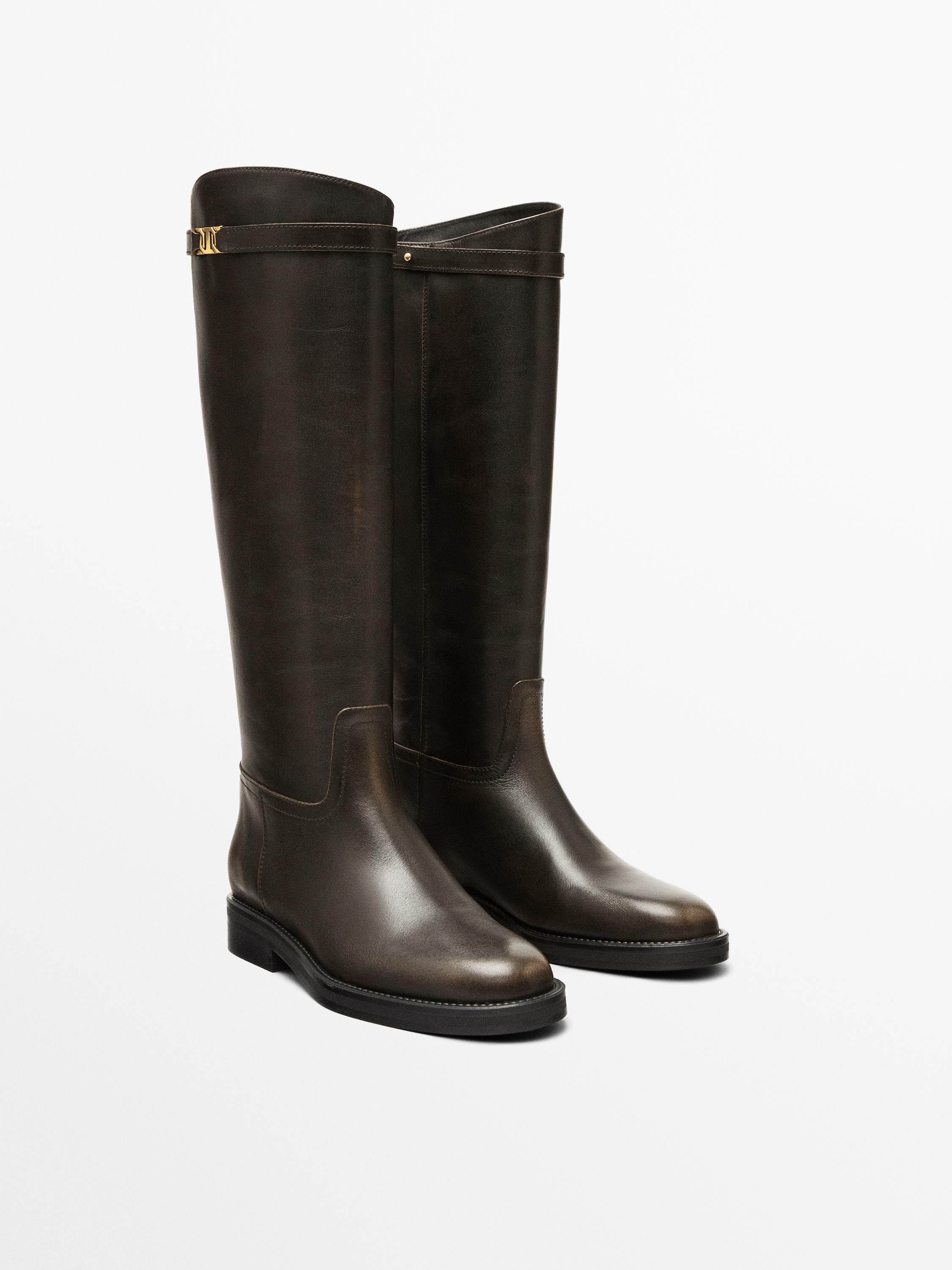 Leather riding boots | Massimo Dutti UK