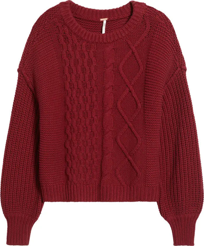 Free People Dream Cable Crewneck Sweater | Nordstrom | Nordstrom