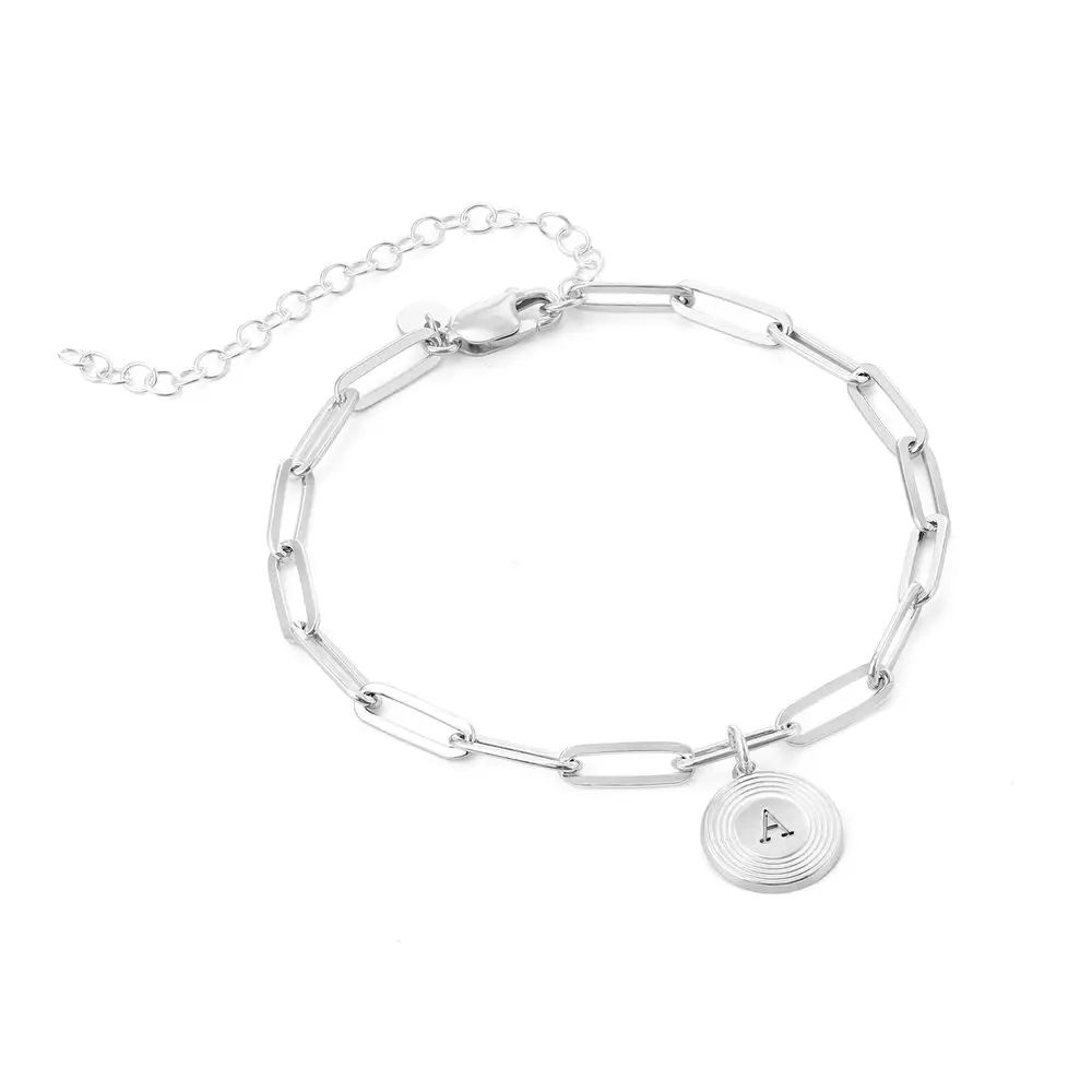 Odeion Initial Link Chain Bracelet / Anklet in Sterling Silver | MYKA