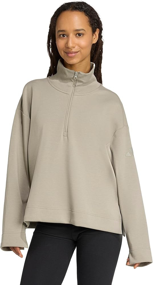 adidas womens All Szn Soft Lux Quarter-zip Sweatshirt | Amazon (US)