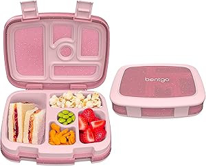 Bentgo® Kids 5-Compartment Lunch Box - Glitter Design for School, Ideal for Ages 3-7, Leak-Proof... | Amazon (US)