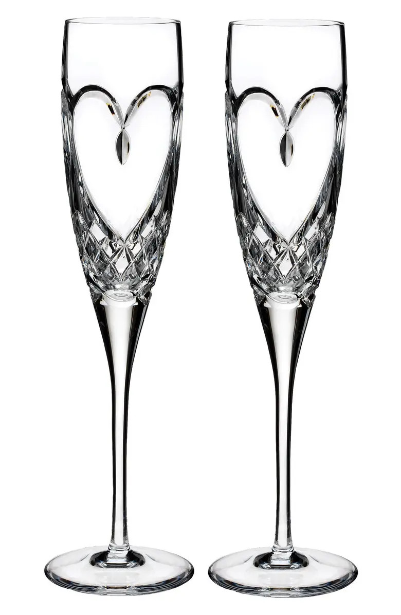 True Love Set of 2 Lead Crystal Champagne Flutes | Nordstrom