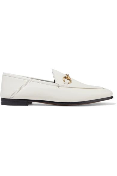 Gucci - Brixton Horsebit-detailed Leather Collapsible-heel Loafers - Off-white | NET-A-PORTER (UK & EU)