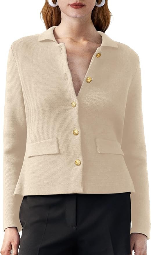 SuperPrity Cardigan Sweaters for Women Long Sleeve Lightweight Cropped Knit Blazer Button Jacket ... | Amazon (US)