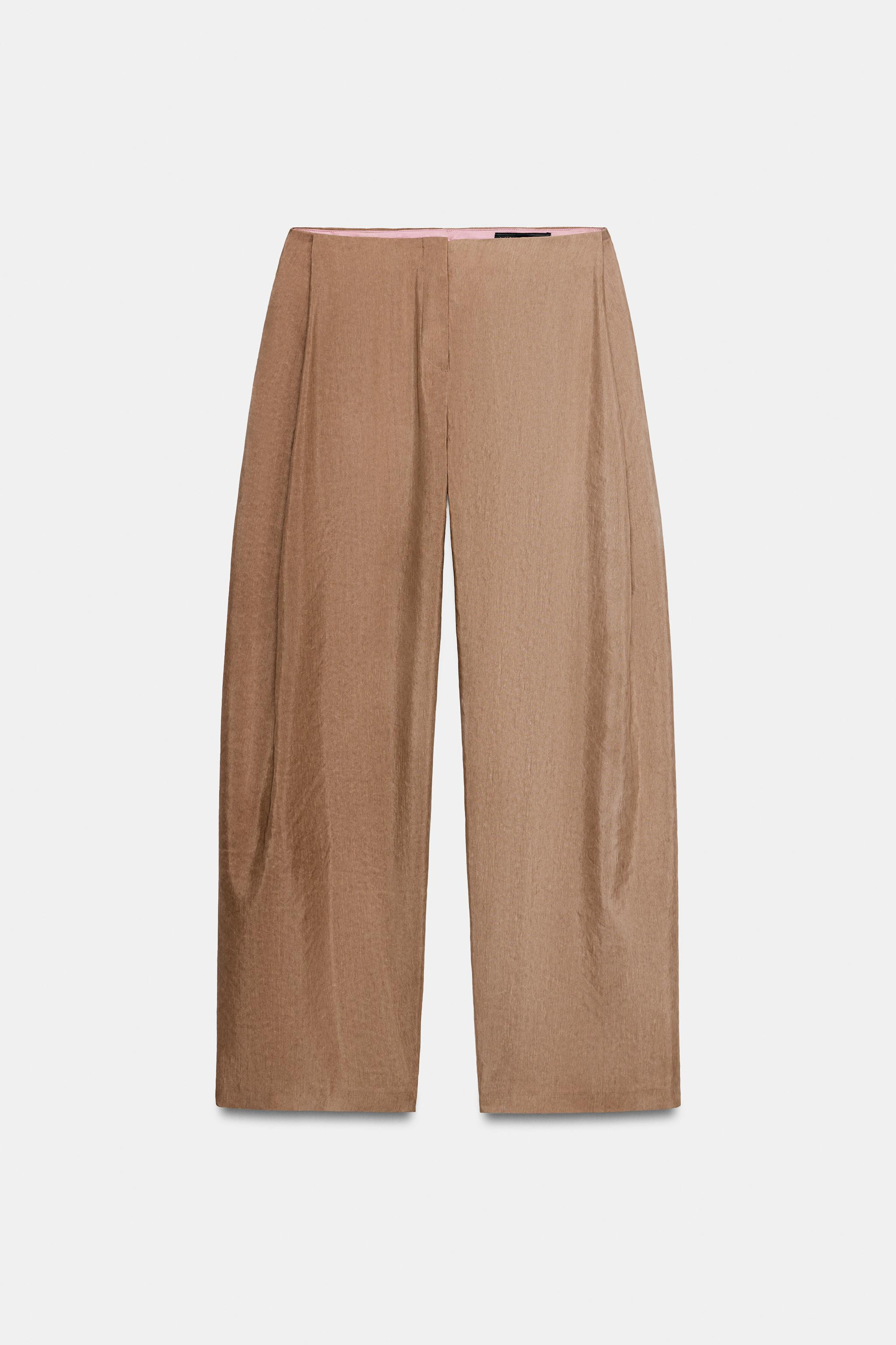 ZW COLLECTION LINEN BLEND BALLOON PANTS | Zara US