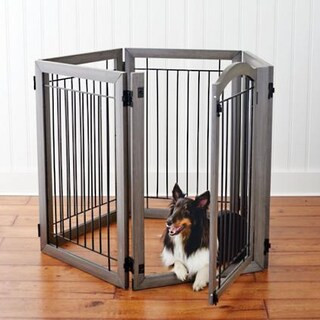 Luxury Six-panel Hardwood Pet Gate to Crate | Frontgate