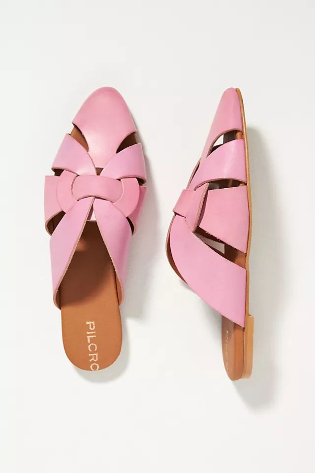 Pilcro Twisted Leather Slides | Anthropologie (US)
