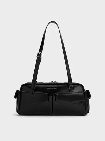 Rachel Elongated Multi-Pocket Shoulder Bag
    
         - Noir | Charles & Keith UK