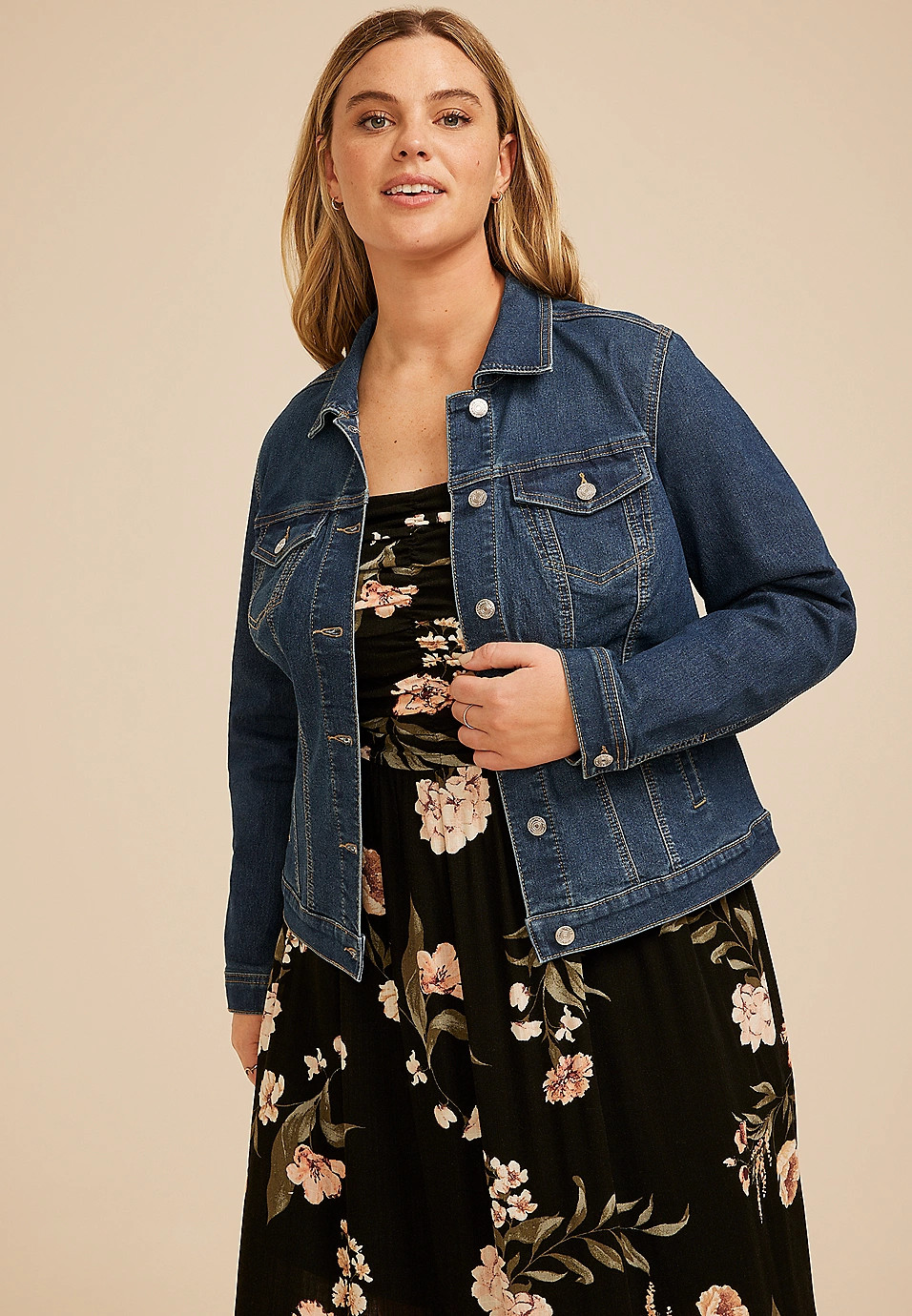 Plus Size Dark Denim Jacket | Maurices