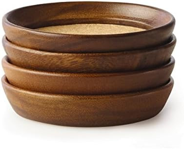 Kamenstein 4 Piece Set, Natural Acacia Wood and Cork Stackable Coasters, Set of 4 | Amazon (US)