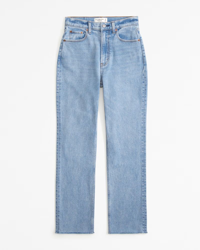 Curve Love Ultra High Rise Ankle Straight Jean | Abercrombie & Fitch (US)