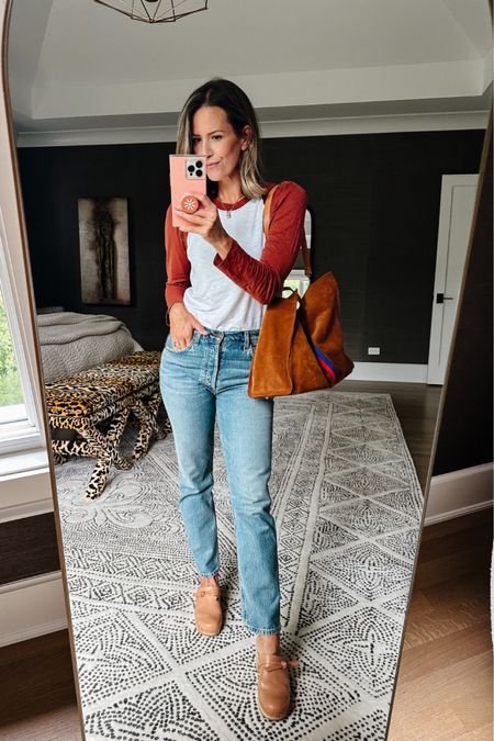 Casual fall outfit idea. I love this bag and platform clogs. 

#LTKstyletip #LTKSeasonal #LTKbeauty