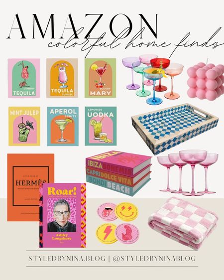 Amazon colorful home decor - amazon wine glasses - amazon coffee table books - shelf books - designer books - tiktok viral - amazon Mother’s Day gifts for mom - wine gifts - coupe glasses - amazon bar cart decor - birthday gifts - pink home decor 


#LTKGiftGuide #LTKhome #LTKU