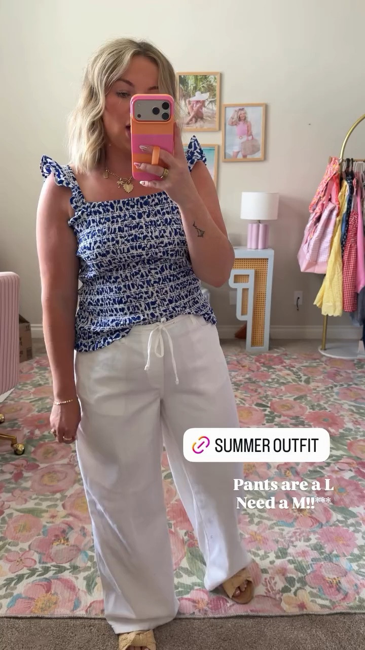 Love these white lightweight stretchy denim pants for summer and this mopped tank too! So comfy

Pants are a L
Need a M!!***

#LTKSeasonal #LTKMidsize