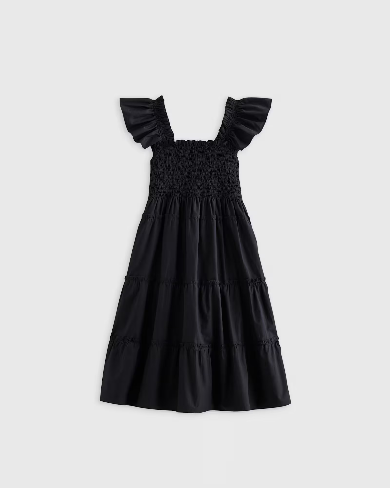 100% Organic Cotton Poplin Smocked Dress in Black | Quince