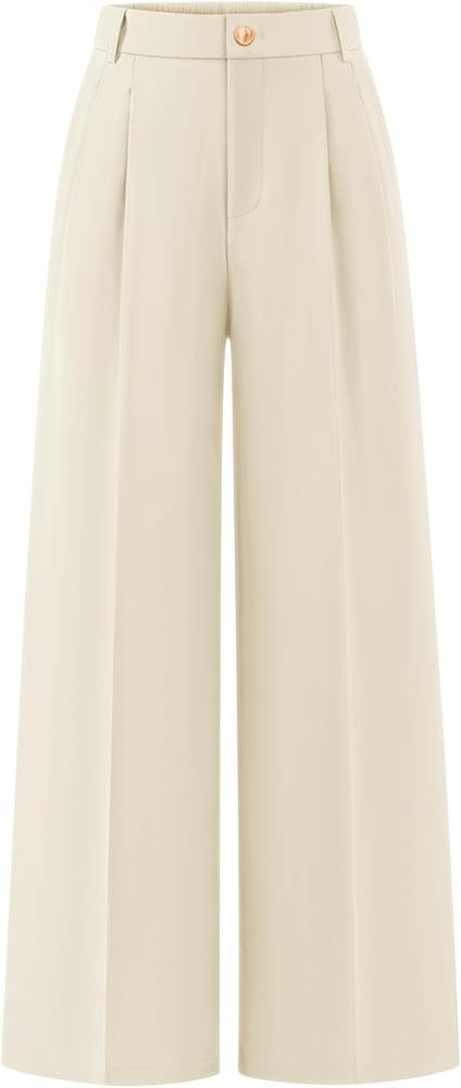 ZESICA Women's Wide Leg Dress Pants 2026 High Waisted Business Casual Palazzo Pants Work Office S... | Amazon (US)
