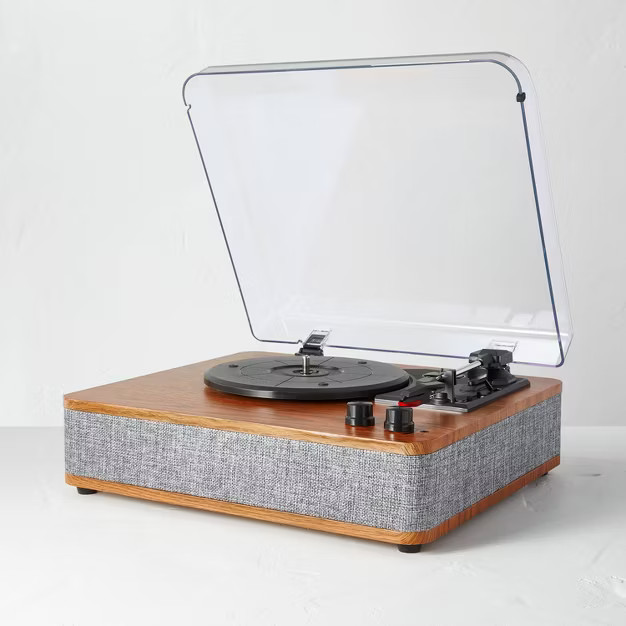3-Speed Record Player Brown/Gray - Hearth & Hand™ with Magnolia | Target