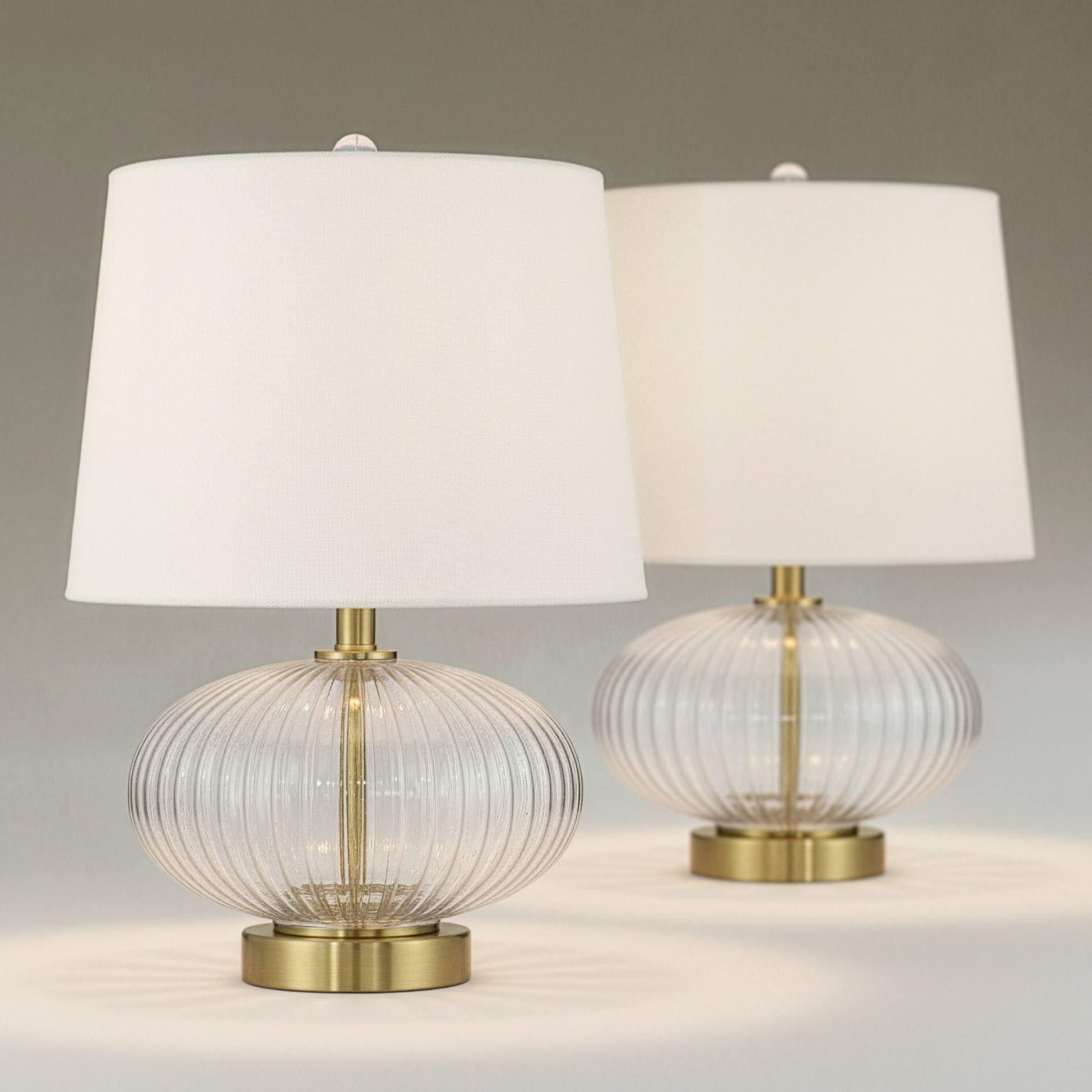 360 Lighting Darrah 19" High Clear Glass Table Lamp Set of 2 | Amazon (US)