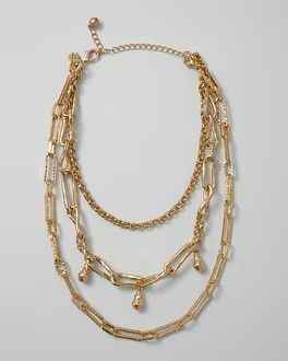 Multi-Strand Convertible Goldtone Chain Necklace | White House Black Market
