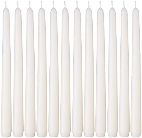 Arosky 10 Inch Unscented Taper Candles Wedding Dinner Candle Set of 12 (Ivory) | Amazon (US)