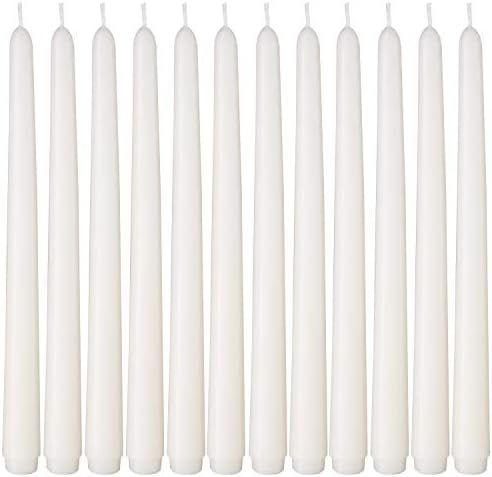 Arosky 10 Inch Unscented Taper Candles Wedding Dinner Candle Set of 12 (Ivory) | Amazon (US)