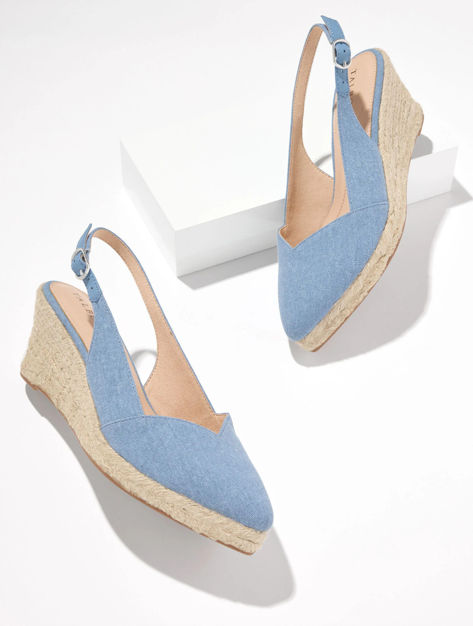 Vivi Slingback Denim Espadrille Wedges | Talbots