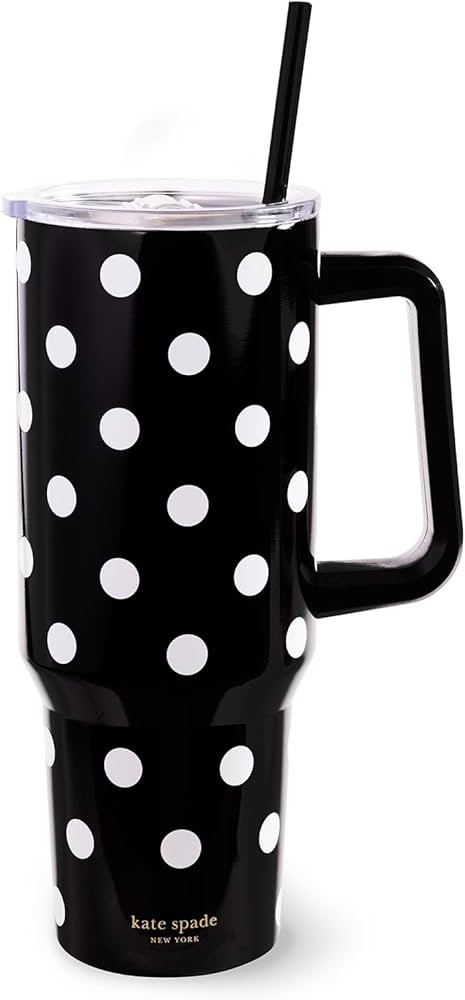 Kate Spade New York 40 Ounce Tumbler with Handle and Straw, Double Wall Stainless Steel Insulated... | Amazon (US)