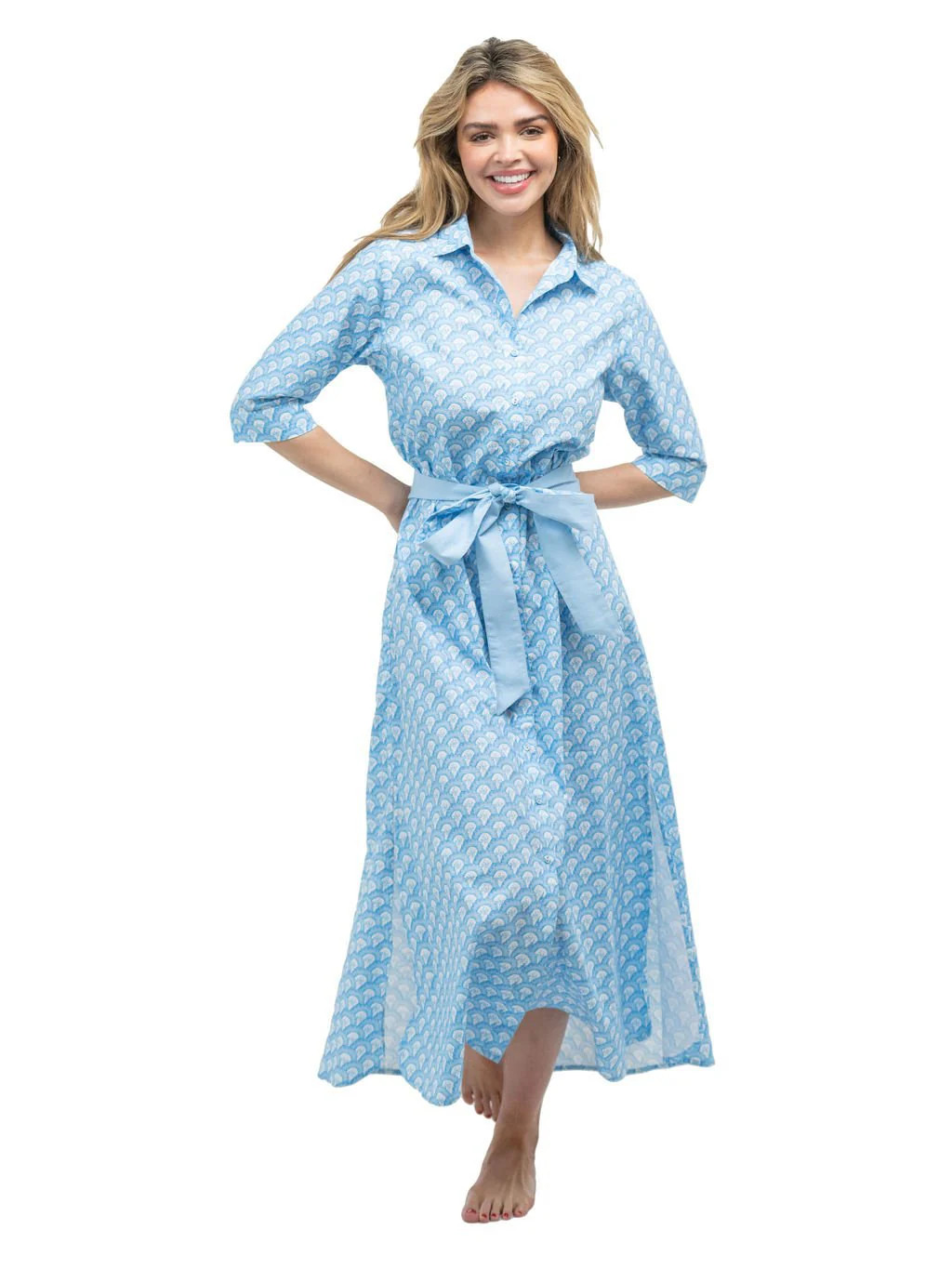 The Eloise Dress | Blue Scallop | Beau & Ro