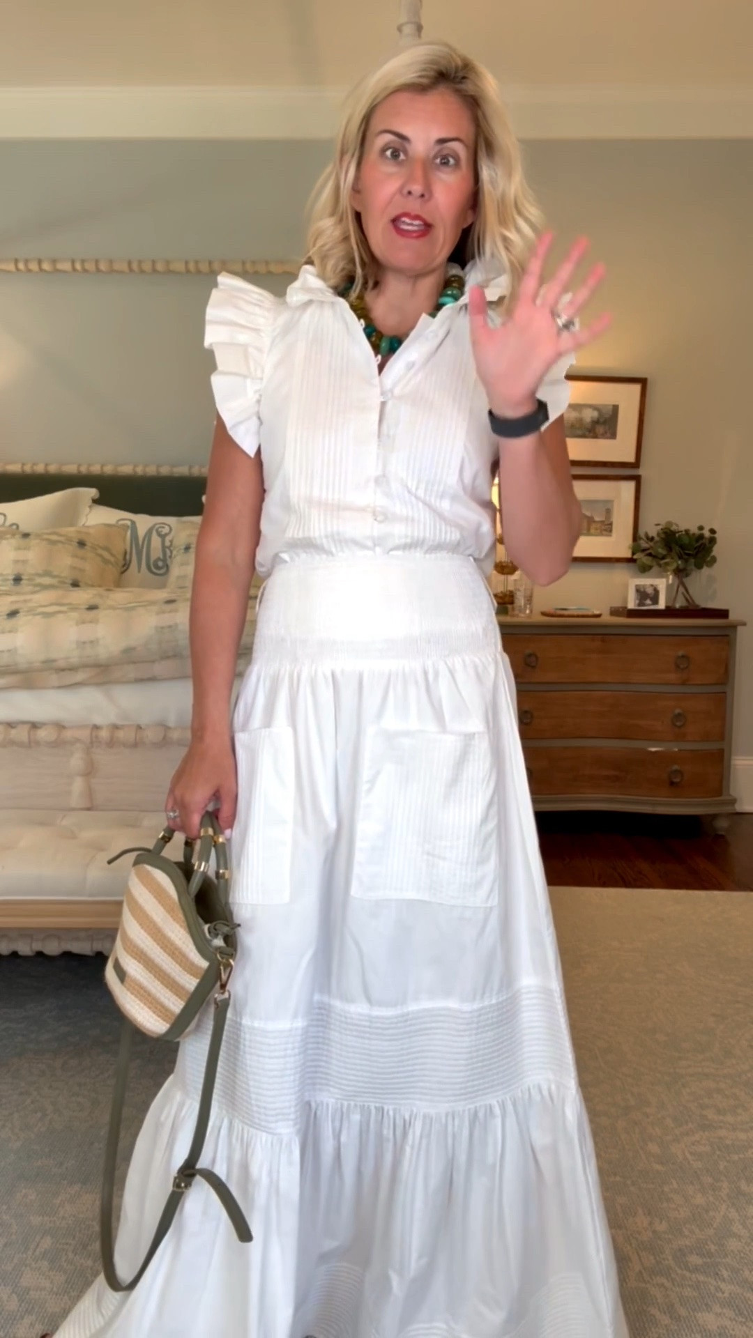 I shared this top the other day and y’all went crazy! This is a set and it is so stunning!! I’m in xs top & skirt and 8 sandals tts. 
Codes: 
Sue Sartor - mixandmatch15

#LTKdayinmylife #LTKmomlife #LTKOver40