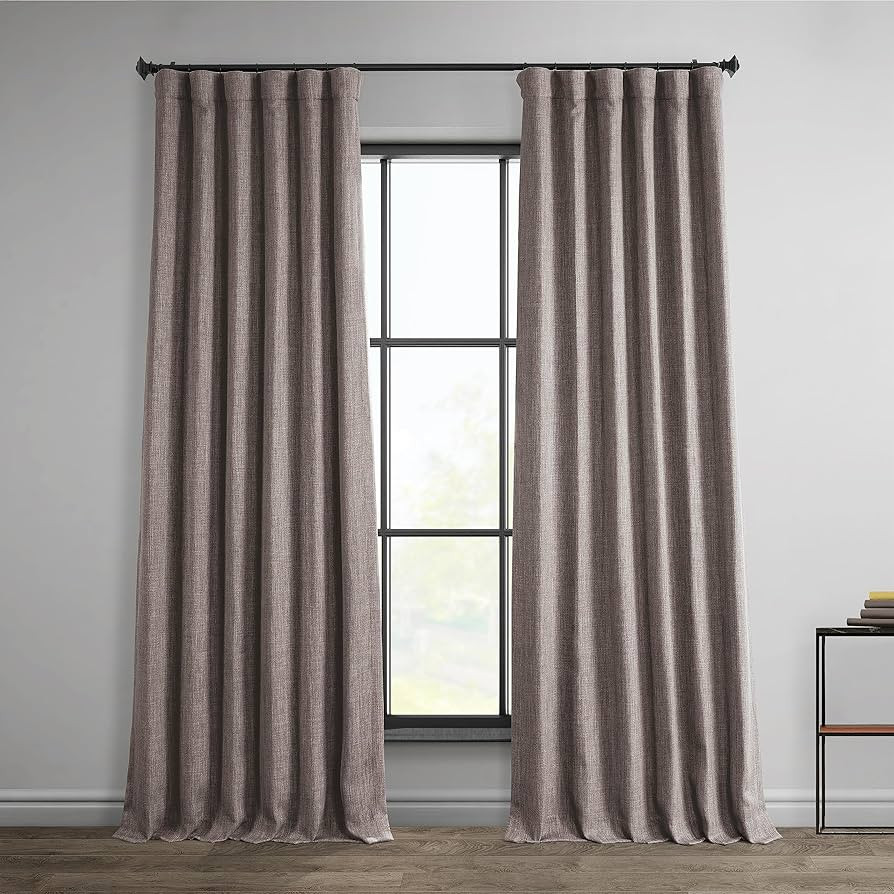 HPD Half Price Drapes Faux Linen Room Darkening Curtains - 120 Inches Long Luxury Linen Curtains ... | Amazon (US)