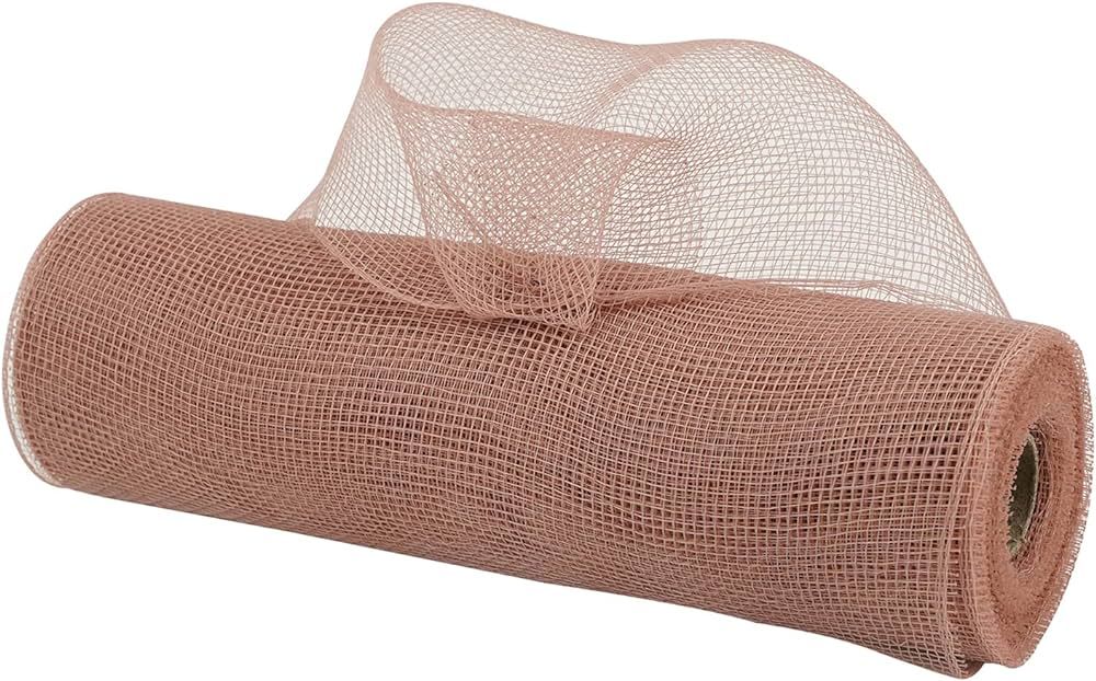 MEEDEE Rose Gold Deco Mesh 10 Inch Rose Gold Mesh Ribbon for Christmas Tree Rose Gold Poly Mesh M... | Amazon (US)