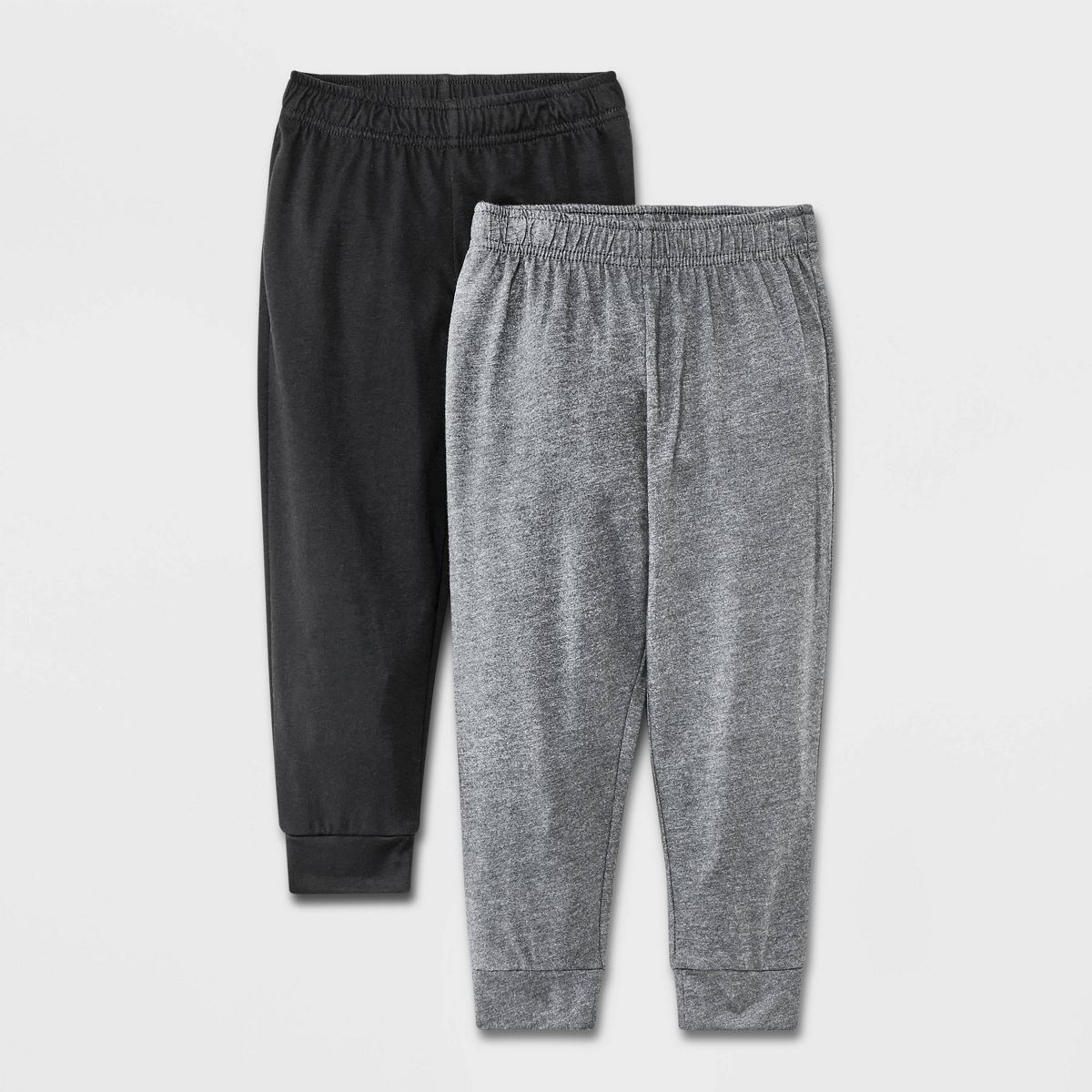 Toddler Boys' 2pk Solid Jersey Jogger Pants - Cat & Jack™ Charcoal Gray/Black | Target