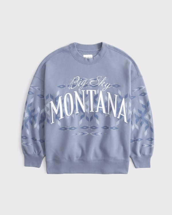Women's Montana Oversized Sunday Crew | Women's Tops | Abercrombie.com | Abercrombie & Fitch (US)
