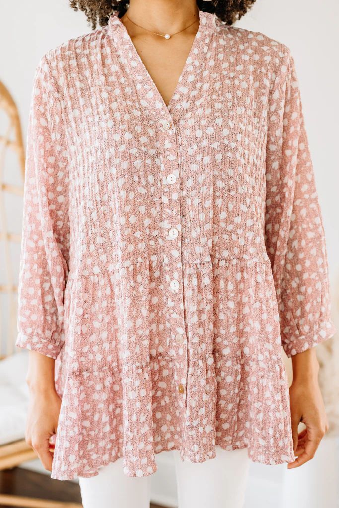 Living Your Life Blush Pink Spotted Tunic | The Mint Julep Boutique