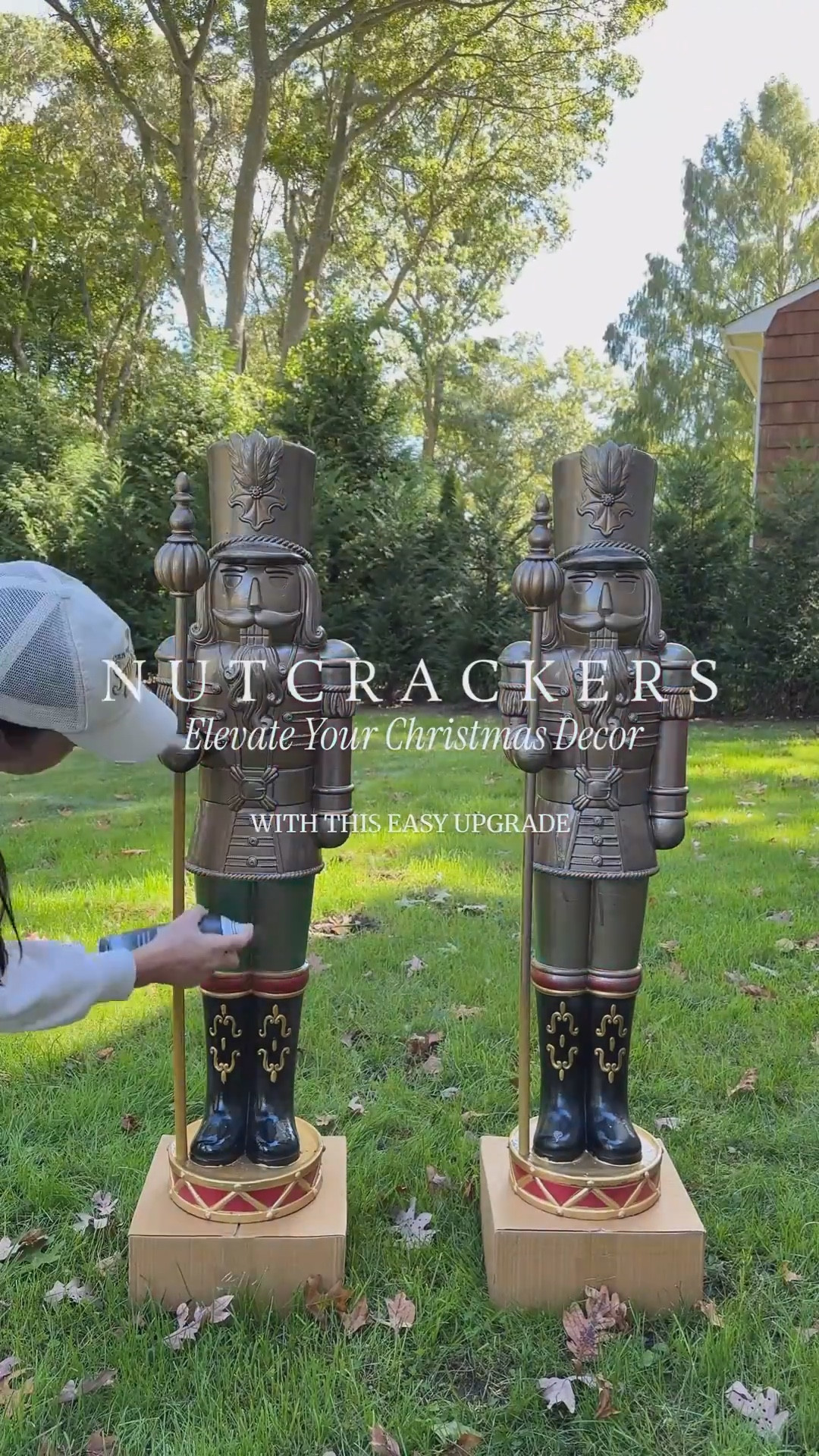 Get that high-end holiday look for less! ✨
I’m in my neutral holiday decor era & the right can of spray paint can make a huge difference! 🤎 Last year, I used this antique bronze paint on these indoor/outdoor Nutcrackers. I couldn’t be happier with the result! These are perfect for indoors or outdoors. You’ve likely seen the high-end versions that go for 10x+ the amount it cost me for this fun DIY. Consider other colors like champagne gold or bronze. I’m still deciding where to place them: my front steps or next to my fireplace! **My exact nutcrackers are no longer available, but I linked similar ones! 

#affordabledecor #diy #christmasdecor #holidaydecor #nutcracker #neutralholidaydecor #porchdecor
#ltkholiday

#LTKSeasonal #LTKSaleAlert #LTKHome