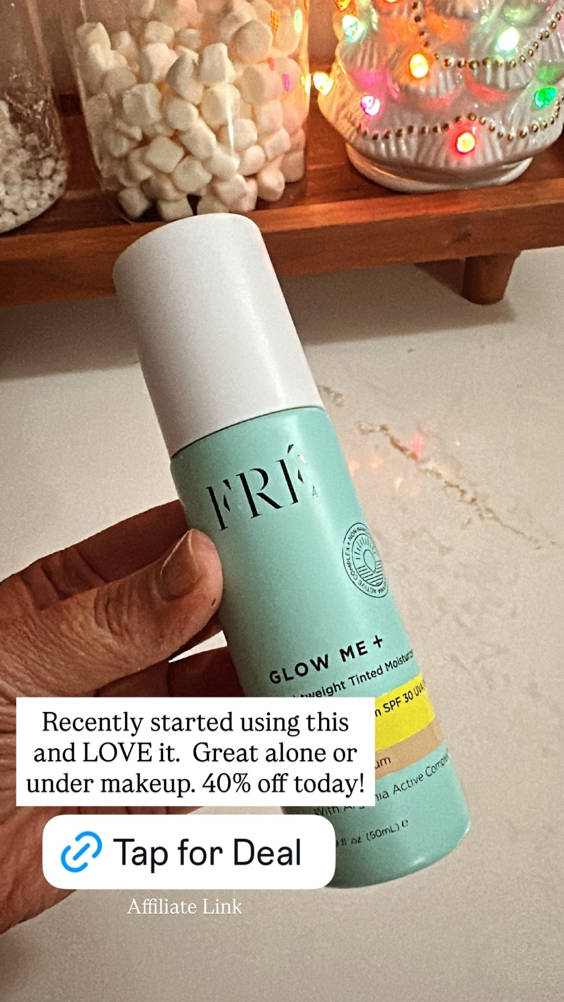 Affiliate Link Recently started using this and LOVE it.  Great alone or under makeup. 40% off today!