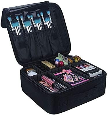 Relavel Travel Makeup Train Case Makeup Cosmetic Case Organizer Portable Artist Storage Bag with ... | Amazon (US)