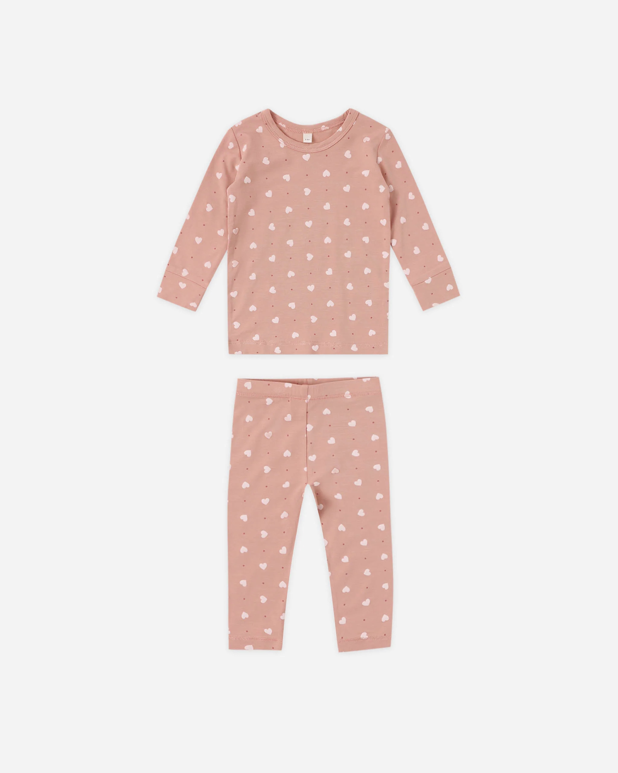 Bamboo Pajama Set Pink Hearts | Rylee + Cru