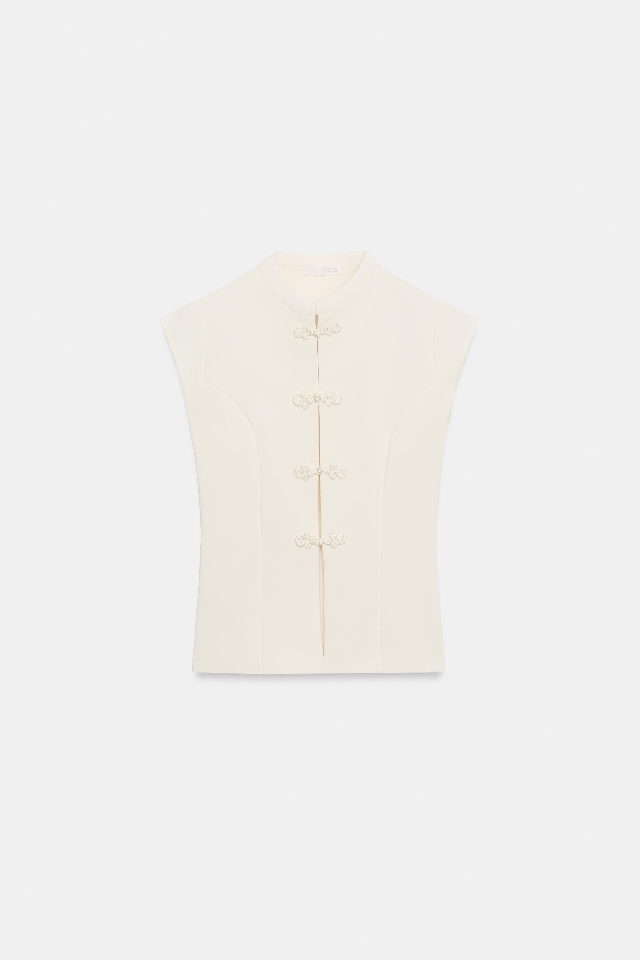 STRETCH TOP WITH FROG FASTENING | Zara UK