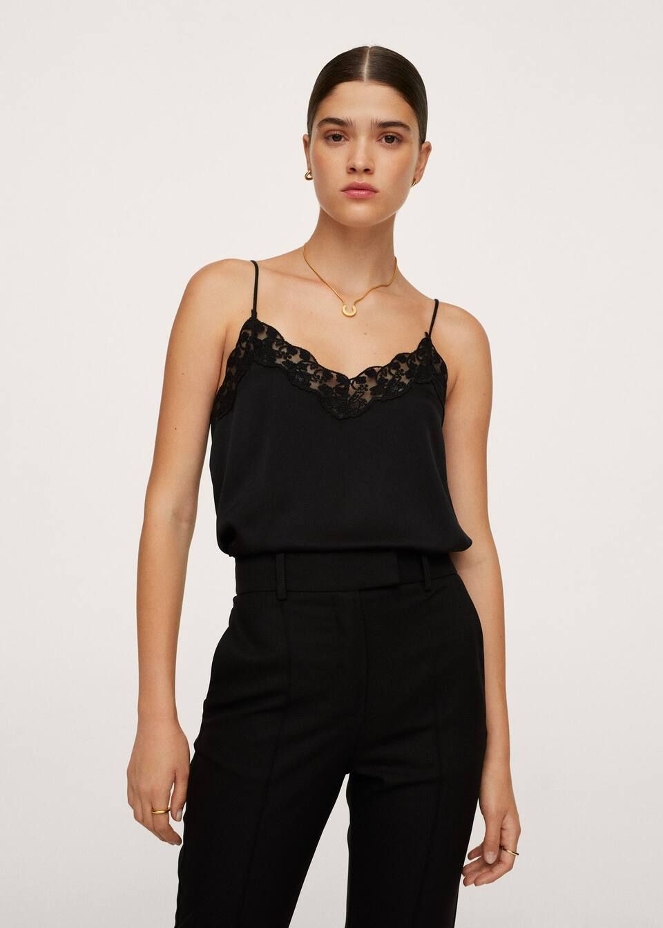 Lace top | MANGO (US)