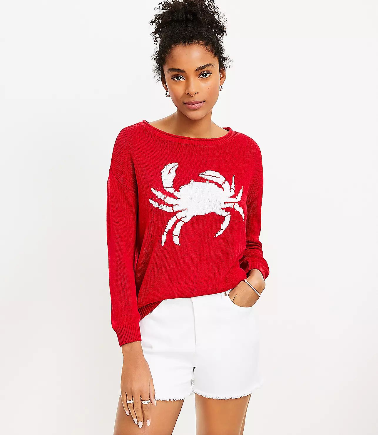 Crab 3/4 Sleeve Sweater | LOFT