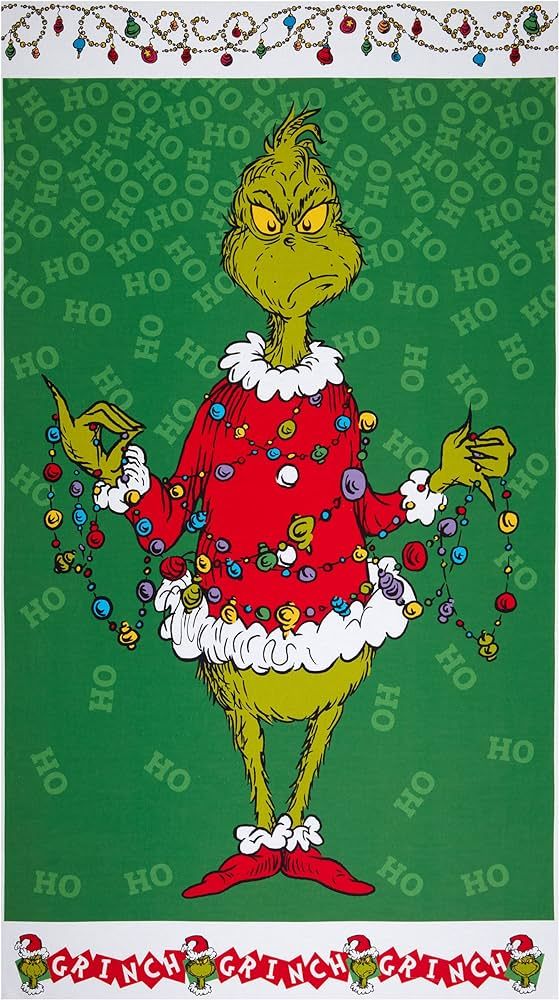 Robert Kaufman Kaufman How The Grinch Stole Christmas 24'' Panel Fabric, Holiday | Amazon (US)