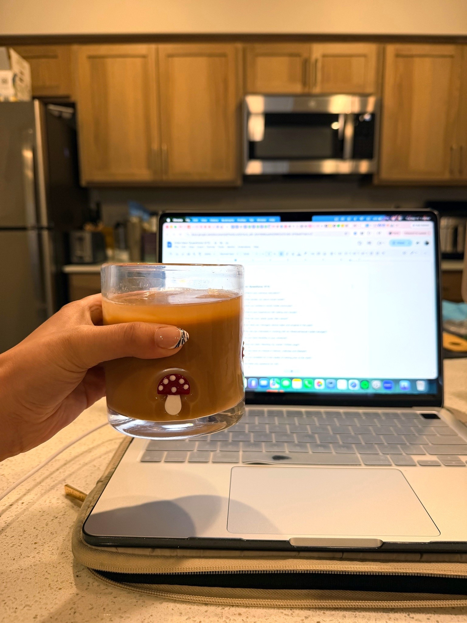 Little at home coffee in between interviews! Absolutely loving this glass from World Market 🍄

#LTKfoodie #LTKdayinmylife #LTKmorningroutine