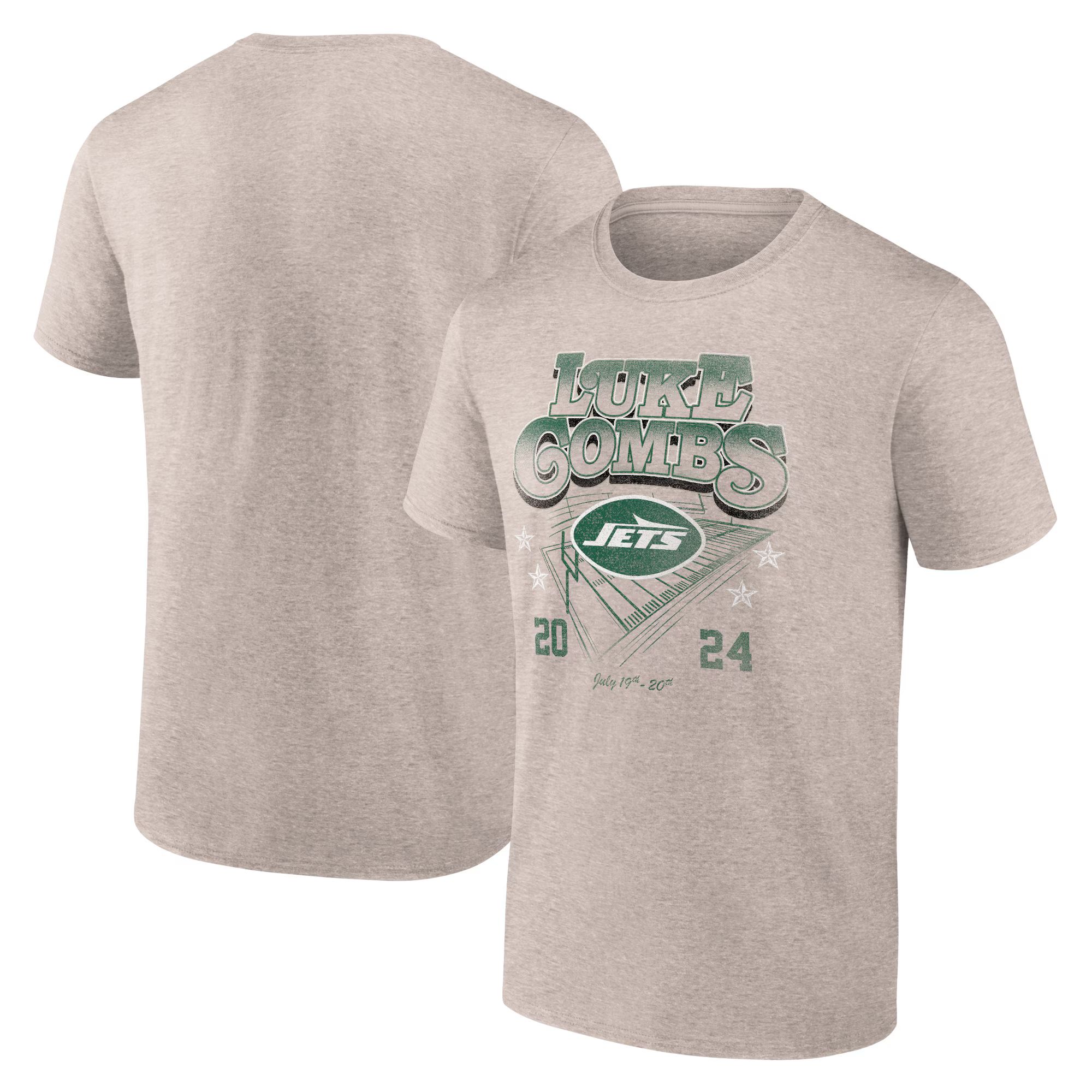Luke Combs x New York Jets Fanatics Branded Growin' Up and Gettin' Old Tour T-Shirt - Tan | Fanatics