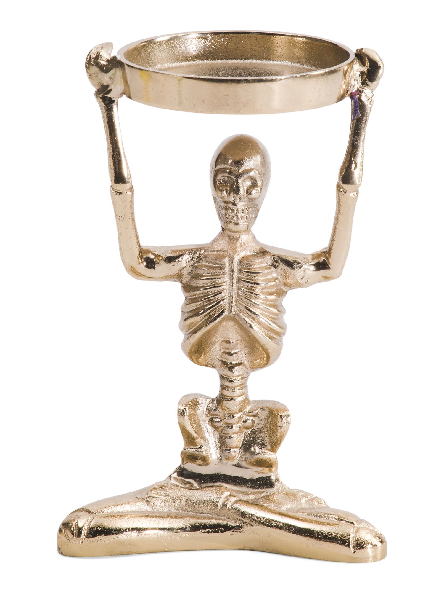 10in Skeleton Candle Holder With Marble Base | Marshalls