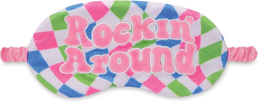 iscream Holiday Cheer Satin-Lined Embroidered Fleece Sleep Mask - Rockin' Around | Amazon (US)