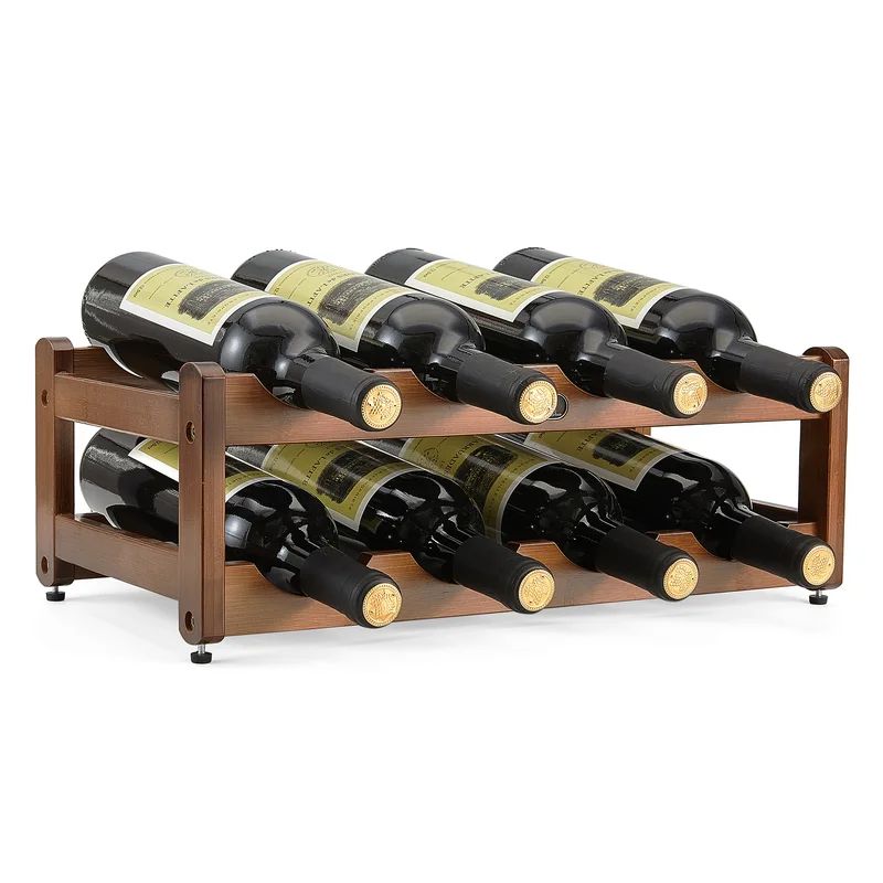 Solid Wood Tabletop Wine Bottle Rack in Brown | Wayfair North America